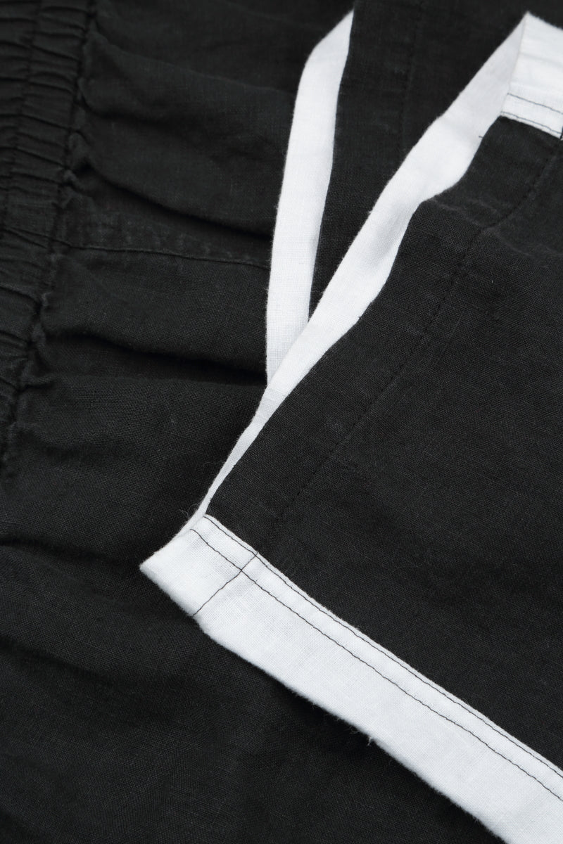 Straight Two-Tone Linen Trousers 9