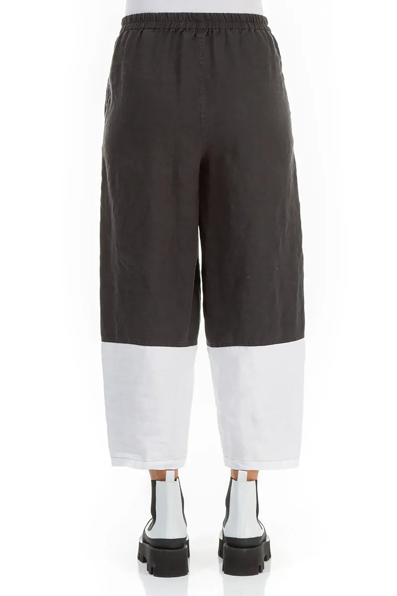 Straight Two-Tone Linen Trousers 2