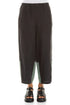 Straight Two-Tone Sage Linen Trousers 1