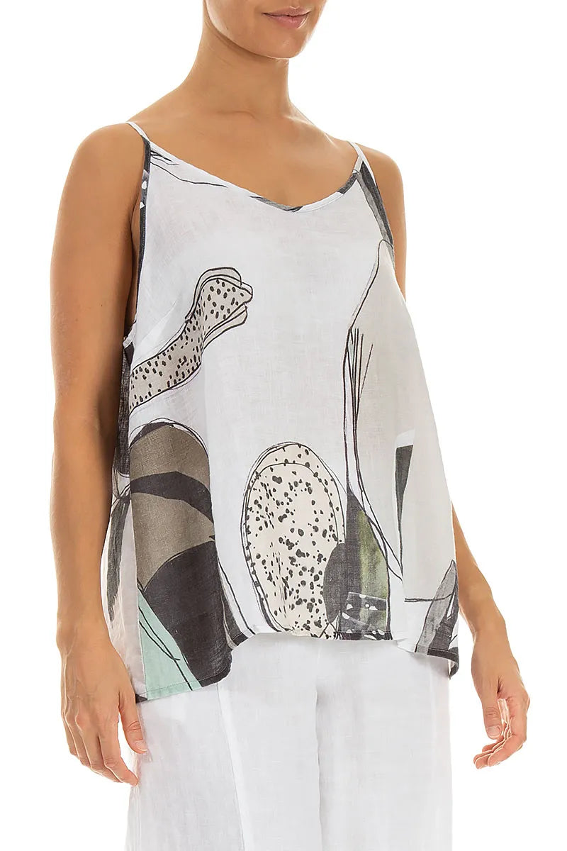 Strappy Tumbled Stone Linen Camisole Top 3