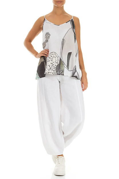 Strappy Tumbled Stone Linen Camisole Top 4