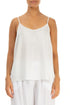 Strappy White Silk Bamboo Camisole Top 1