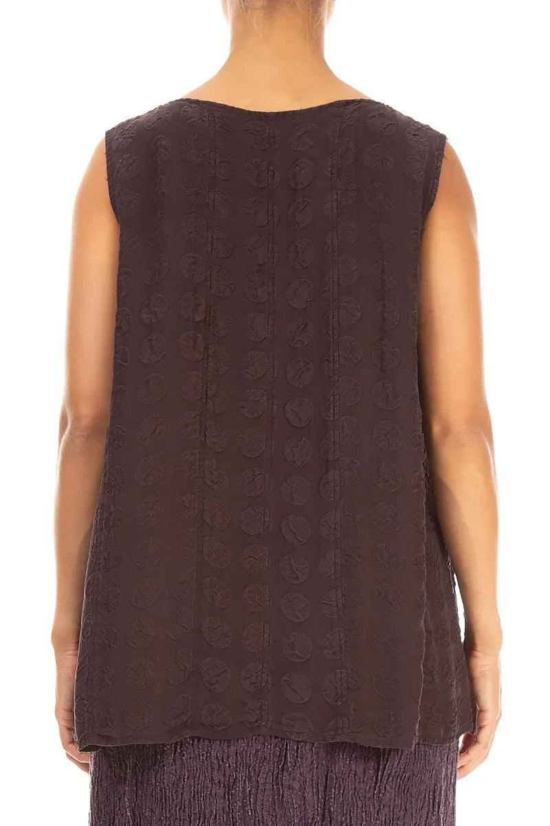 Sweetheart Neck Deep Plum Bubble Silk Top 2