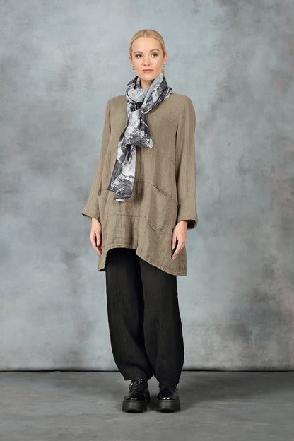 Taper Black Mélange Linen Trousers 6