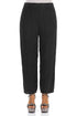 Taper Crinkled Black Silk Trousers 1