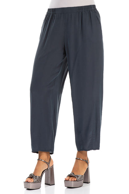 Slight Taper Graphite Silk Bamboo Trousers 3
