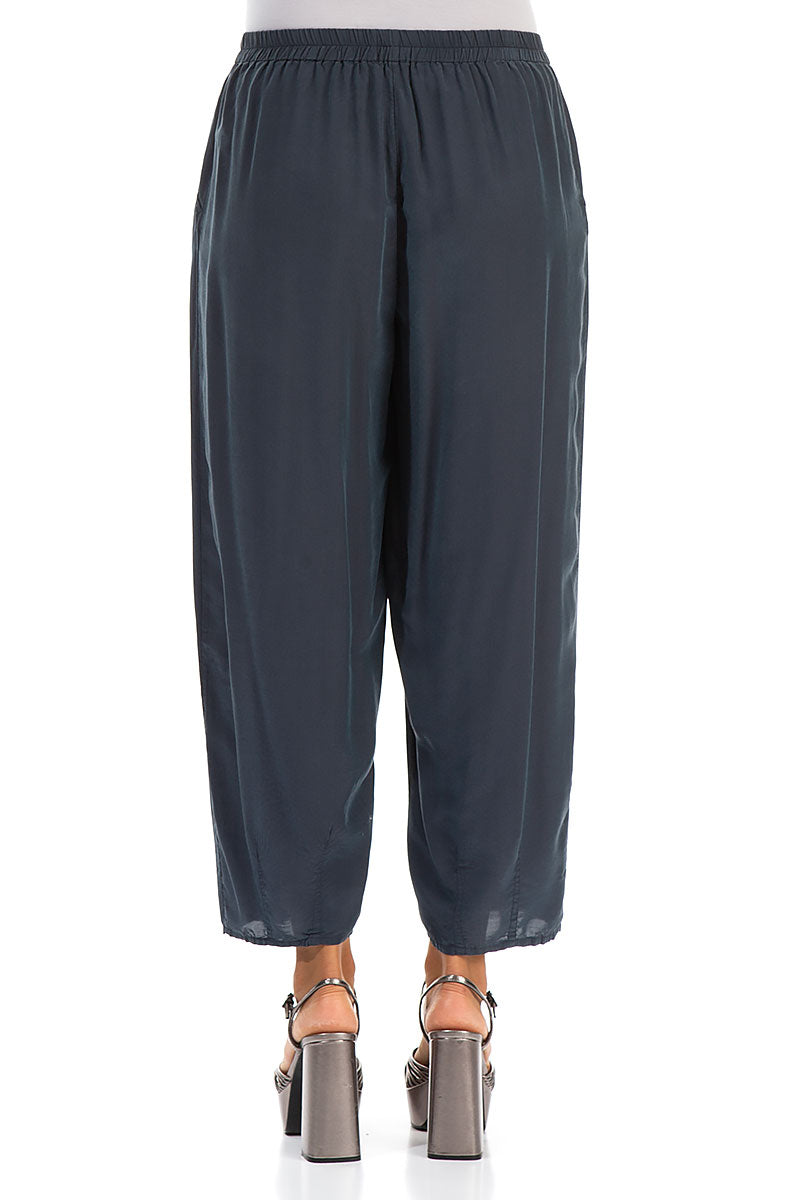 Slight Taper Graphite Silk Bamboo Trousers 2