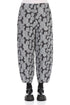 Taper Silver Circle Silk Linen Trousers 1