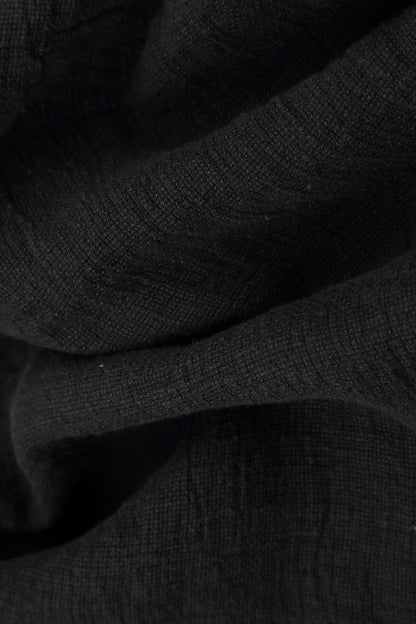 Tapered Black Mélange Linen Trousers 4