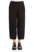 Tapered Black Mélange Linen Trousers 1