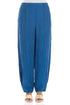 Tapered Cobalt Blue Crinkled Silk Trousers 1
