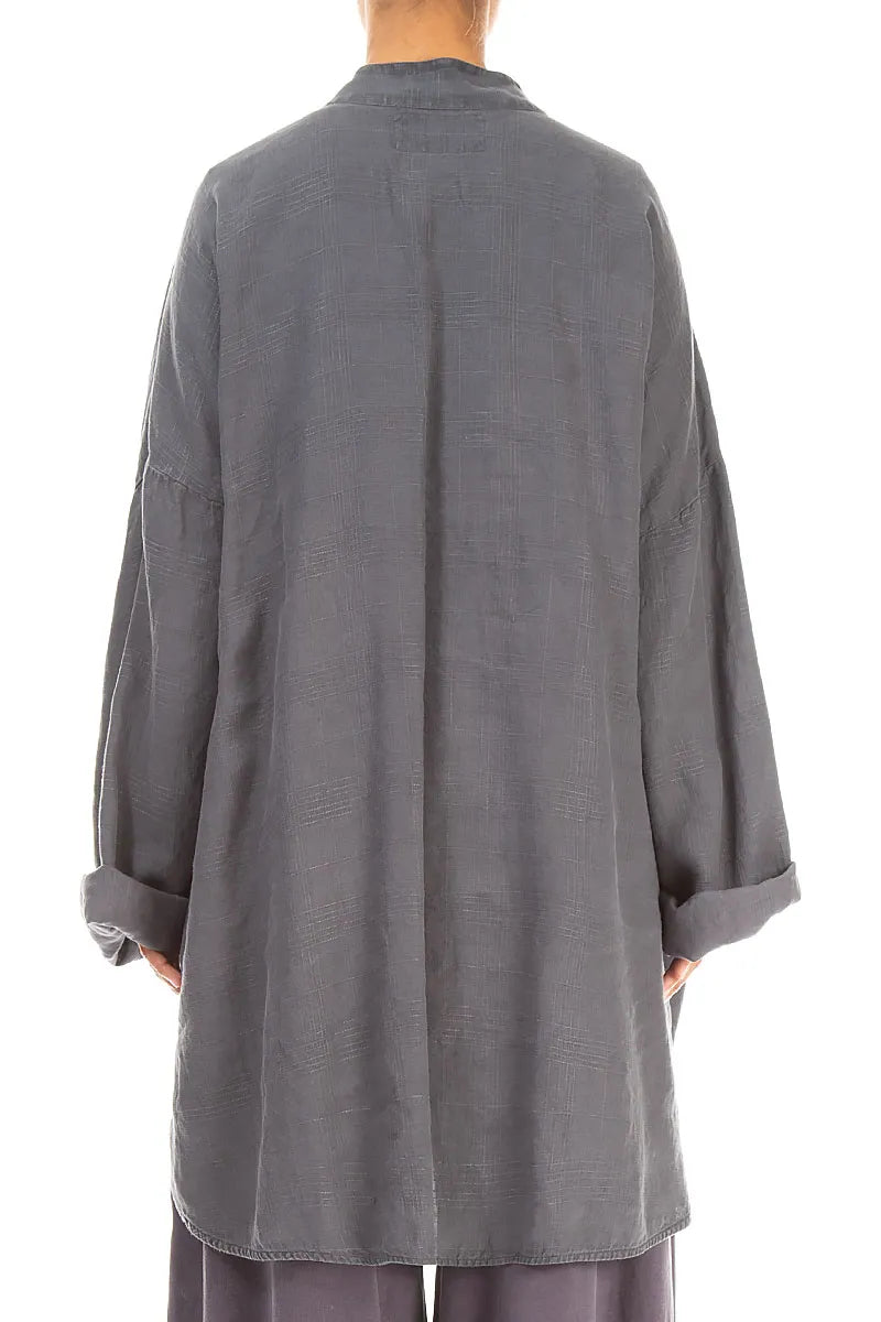 Three Button Grey Linen Jacket 2
