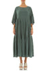Tiered Sage Textured Silk Dress 1