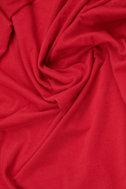 Turtleneck Cherry Red Cotton Blouse 5