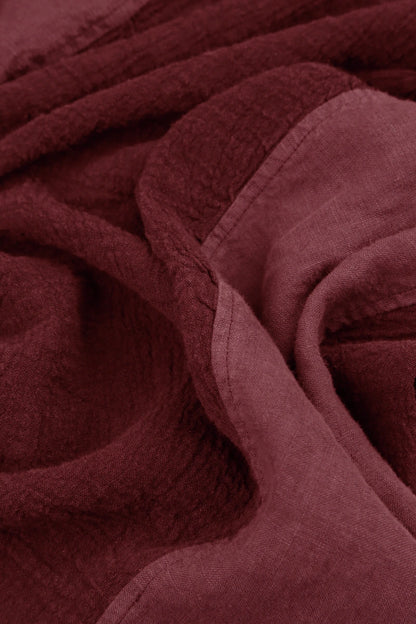 Vertical Line Antique Ruby Linen Dress 5