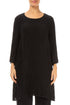 Two Pockets Black Crinkled Silk Tunic 1