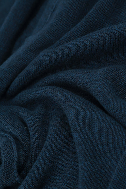 Two Pockets Navy Linen Cardigan 6