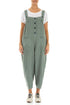 Two Pockets Sage Linen Jumpsuit 1