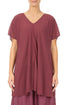 V-Neck Antique Ruby Stripy Silk Viscose Blouse 1
