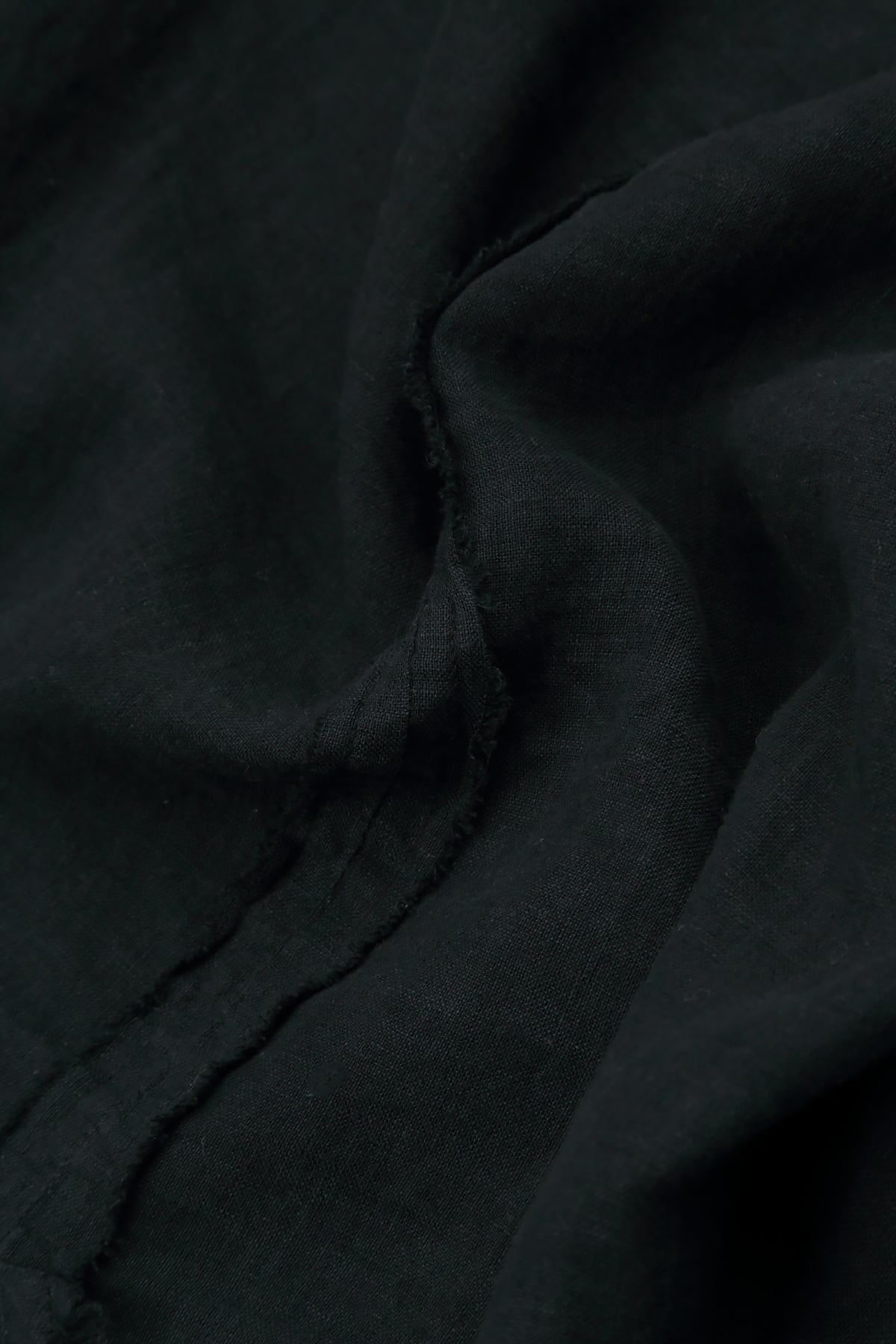 V-Neck Black Pintuck Linen Dress 5