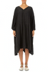 V-Neck Black Pintuck Linen Dress 1