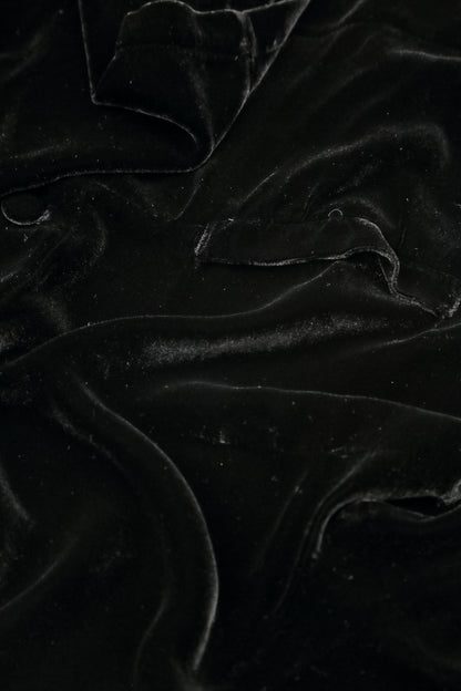 V-Neck Black Silk Velvet Jumpsuit 5