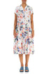 V-Neck Buttoned Primrose Linen Dress 1