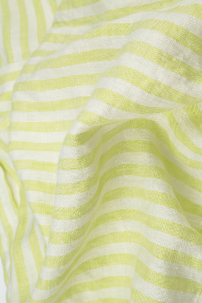 V-Neck Lime Striped Linen Top 5