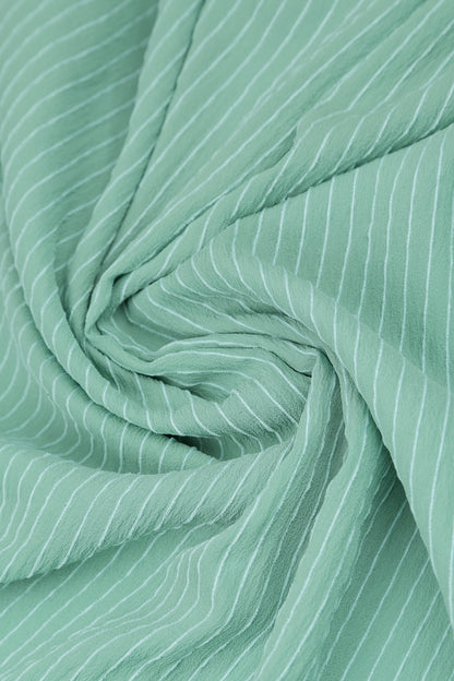 V-Neck Mint Stripy Silk Viscose Blouse 6