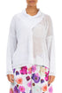 V-Neck Overlap White Linen Jumper 1
