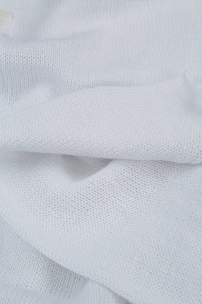 V-Neck Overlap White Linen Jumper 5