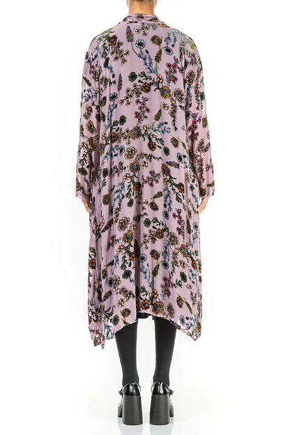 Velvet Blooms Devoré Open Silk Jacket