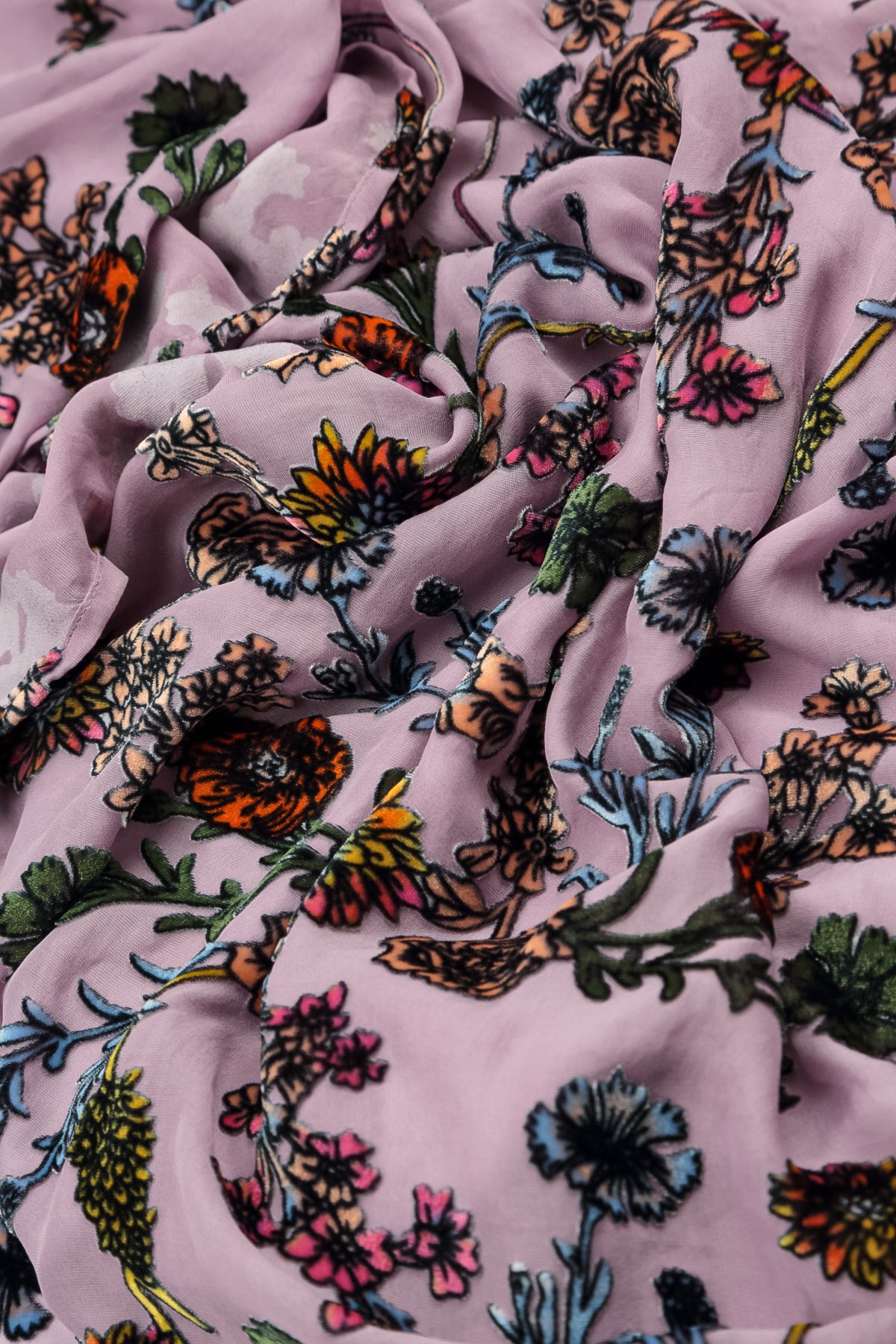 Velvet Blooms Devoré Open Silk Jacket 5
