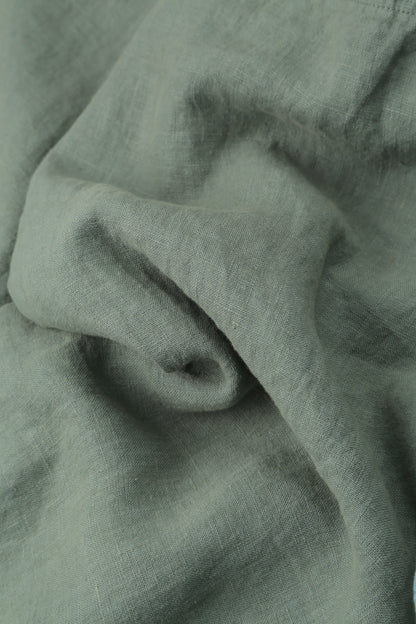 Waist Detail Sleeveless Sage Linen Dress 5