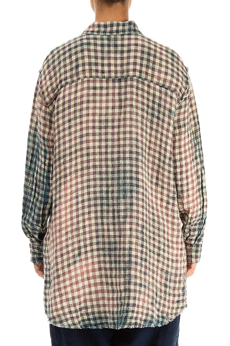 Watercolour Check Linen Shirt 3