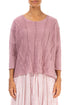 Wavy Stitch Mauve Pink Linen Jumper 1