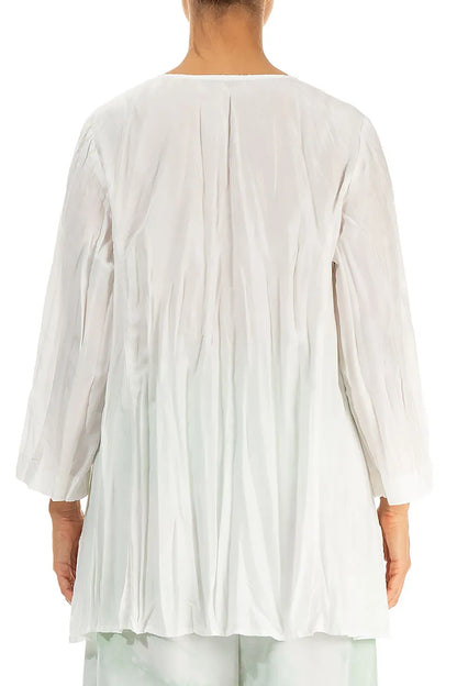 White Crumpled Pure Silk Tunic 2