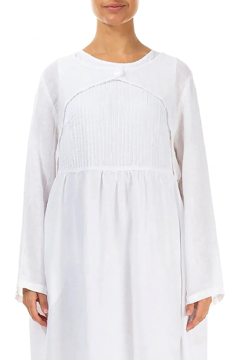 White Gauze Linen Overlay Jacket 1