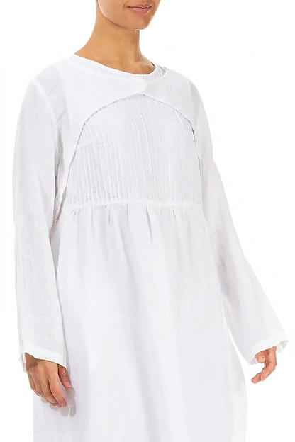 White Gauze Linen Overlay Jacket 3