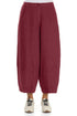 Wide Cropped Antique Ruby Linen Trousers 1