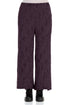 Wide Deep Plum Textured Silk Linen Trousers 1