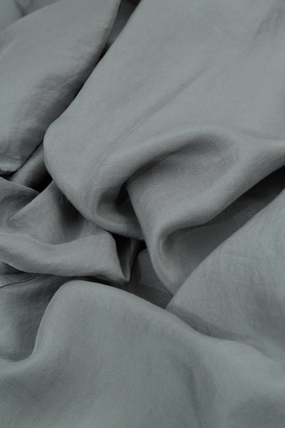 Wide Flowy Grey Sage Pure Silk Trousers 4