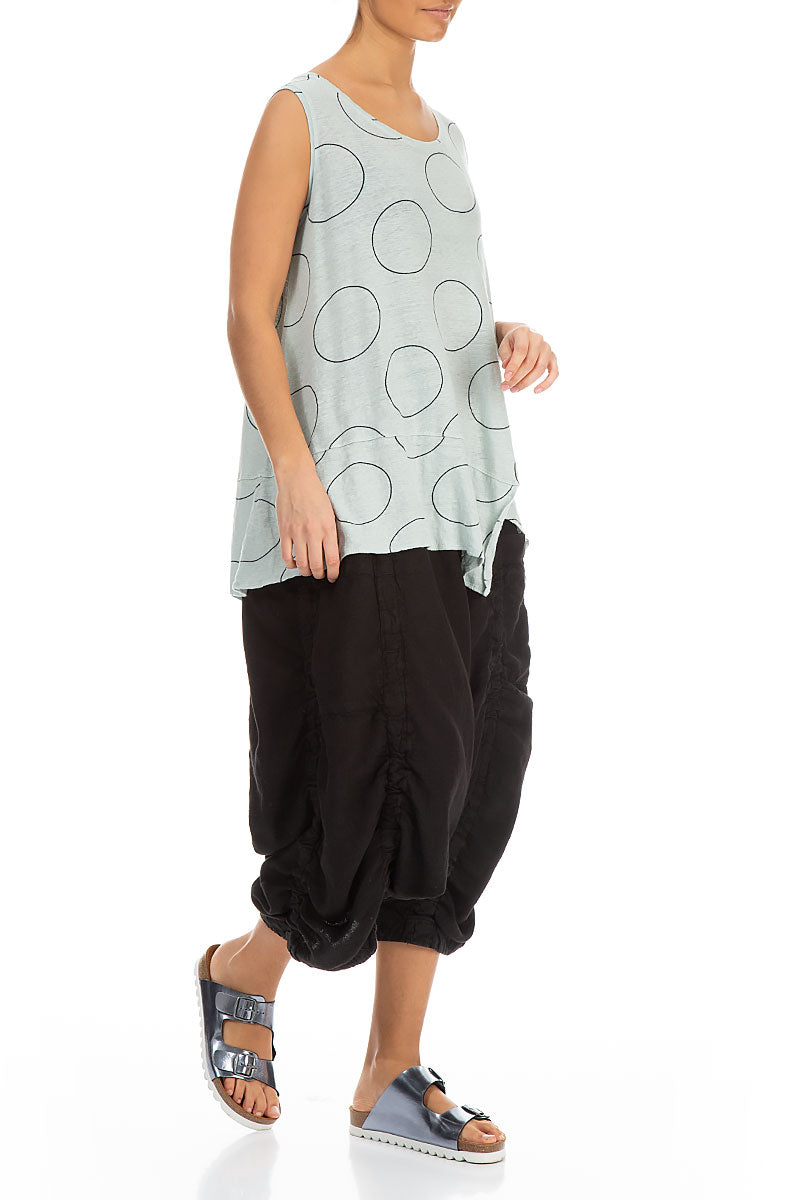 Wide Harem Black Linen Trousers 4