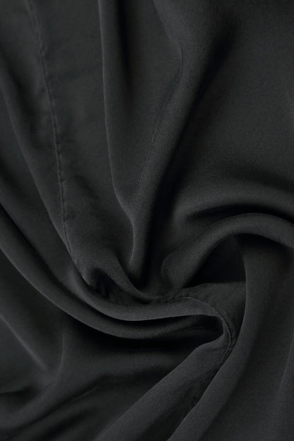 Wide Leg Black Silk Trousers 4
