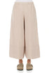 Wide Leg Cuffs Beige Linen Culottes 1