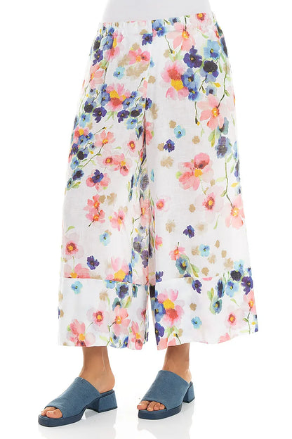 Wide Leg Cuffs Primrose Linen Culottes 3