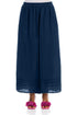 Wide Navy Gauze Linen Trousers 1