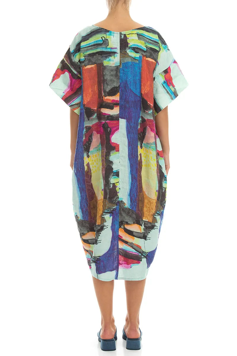 Abstract Easy Linen Dress 2
