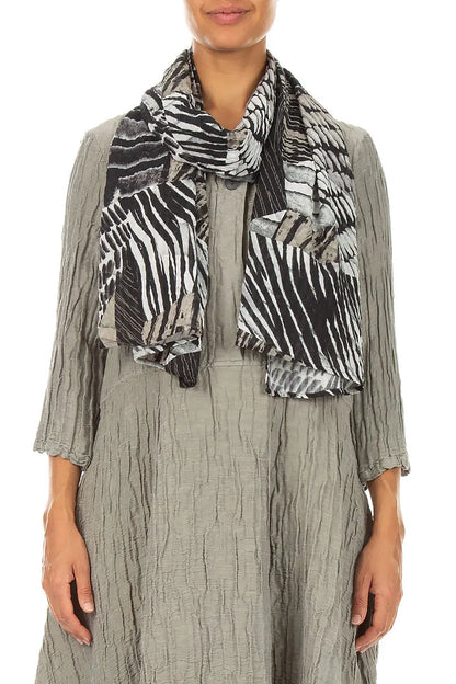 Wild Ink Textured Silk Scarf 1
