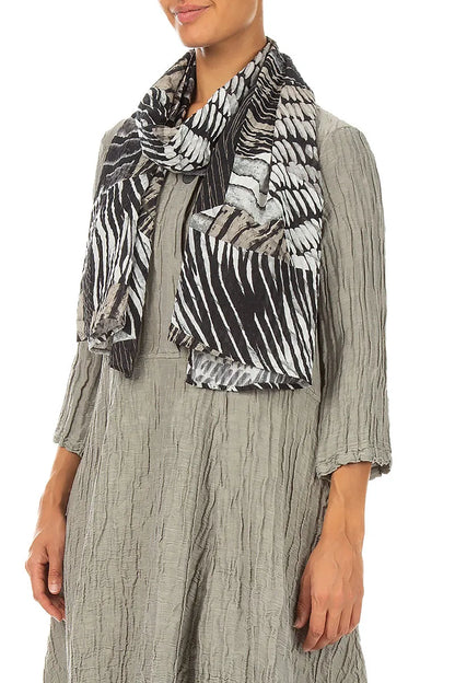 Wild Ink Textured Silk Scarf 3